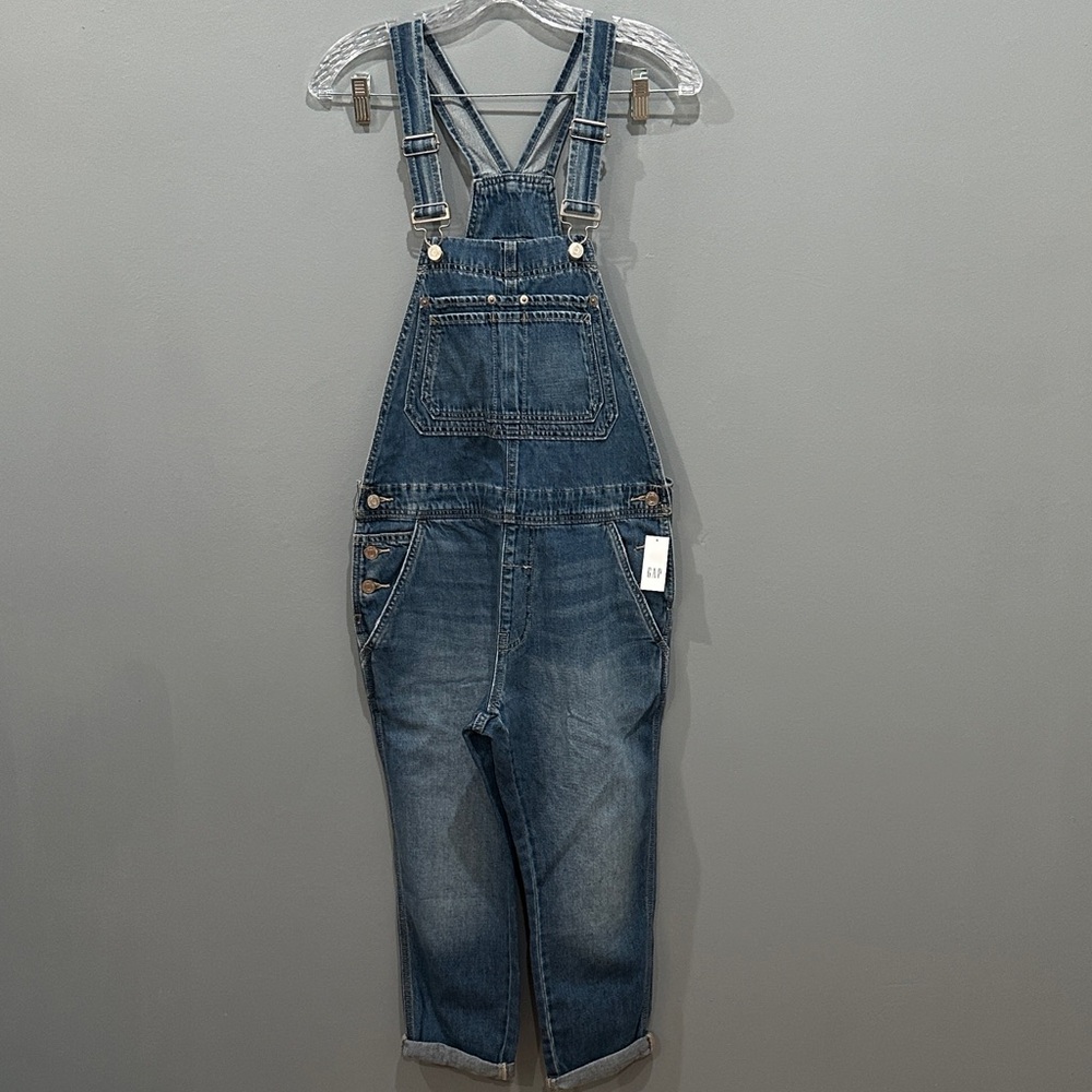 Gap Slouchy Relaxed Denim Overalls Size XS Petite - Picture 5 of 16